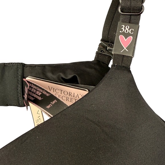 Victorias Secret Very Sexy Push Up Bra Black 38C Rhinestone Accent NEW - Picture 2 of 7